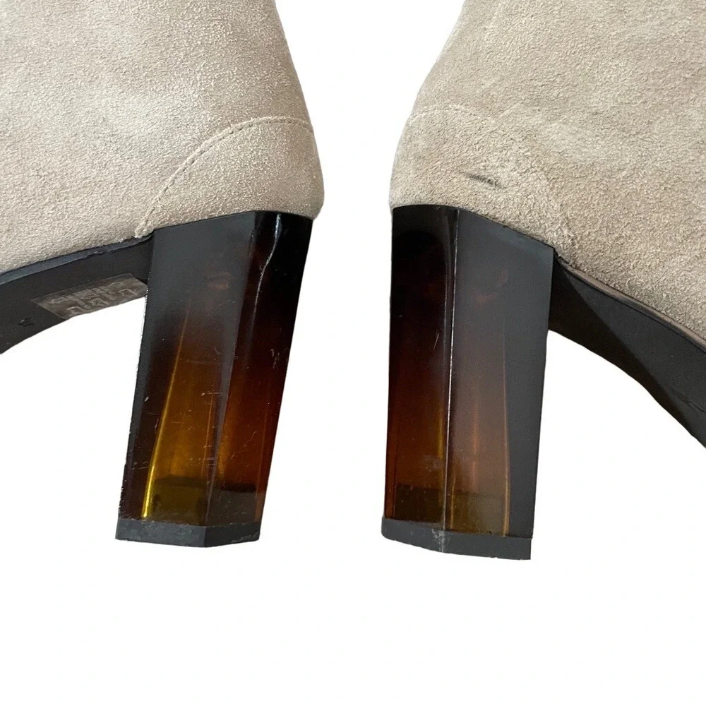 AllSaints OFF‎ WHITE Taupe SUEDE ROKA BOOTIES 40Euro/ 9USA